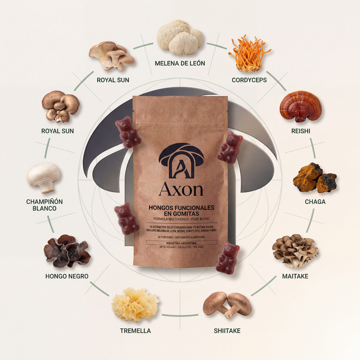 Axon - Gomitas de hongos adaptógenos